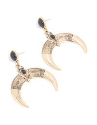 Antique Gold Horn Drop Earrings - link has visual effect only