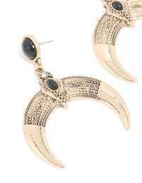 Antique Gold Horn Drop Earrings - link has visual effect only