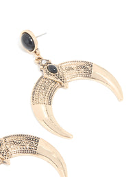 Antique Gold Horn Drop Earrings - link has visual effect only