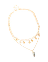 Gold Boho Layered Necklace - link has visual effect only
