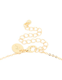 Gold Plated Cubic Zirconia Lock & Key Letter L Necklace - link has visual effect only
