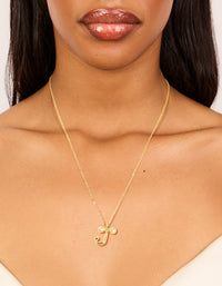 Gold Plated Cubic Zirconia Bubble Letter J Necklace - link has visual effect only