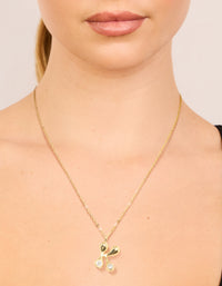 Gold Plated Cubic Zirconia Bubble Letter K Necklace - link has visual effect only