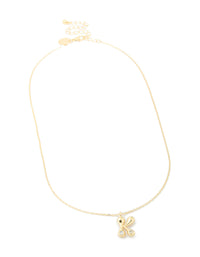Gold Plated Cubic Zirconia Bubble Letter K Necklace - link has visual effect only