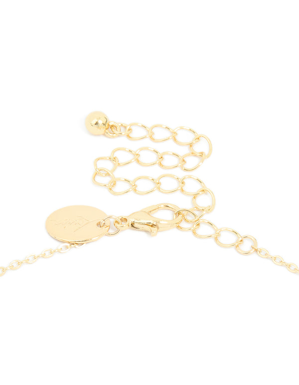 Gold Plated Cubic Zirconia Bubble Letter K Necklace