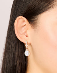 Gold Cubic Zirconia Mini Pear Drop Earrings - link has visual effect only