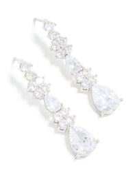 Silver Cubic Zirconia Pear Drop Earrings - link has visual effect only