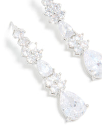 Silver Cubic Zirconia Pear Drop Earrings - link has visual effect only