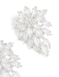 Cubic Zirconia Snowflake Cluster Earrings - link has visual effect only