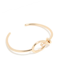 Gold Cubic Zirconia Open Wrist Cuff - link has visual effect only