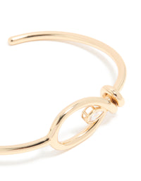 Gold Cubic Zirconia Open Wrist Cuff - link has visual effect only