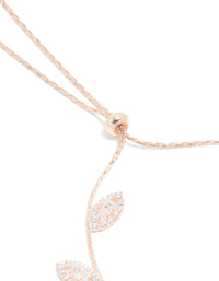Rose Gold Cubic Zirconia Multi Leaf Toggle Bracelet - link has visual effect only