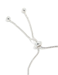 Silver Cubic Zirconia Statement Flower Toggle Bracelet - link has visual effect only