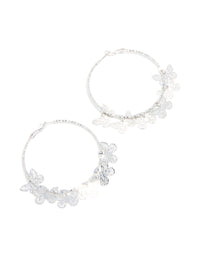 Silver Butterflies Hoop Earrings - link has visual effect only