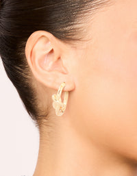 Gold Smooth Knotted Open Hoop Earrings - link has visual effect only