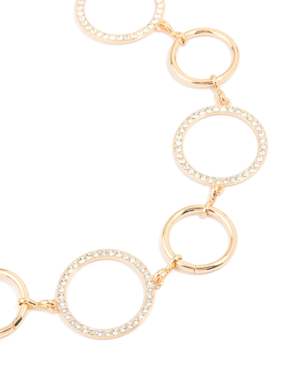 Gold Diamante & Plain Circle Belt