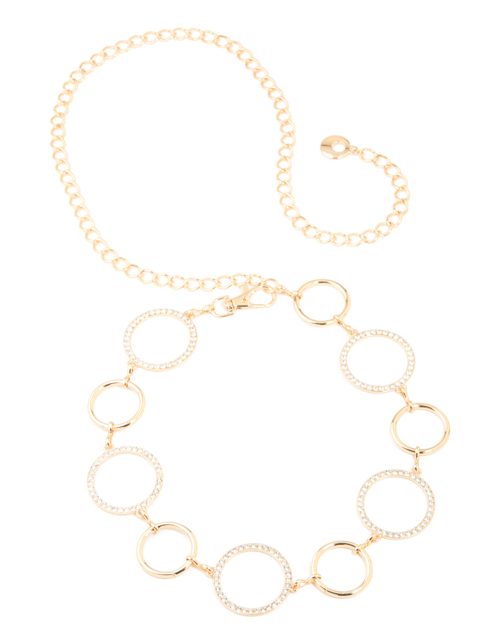 Gold Diamante & Plain Circle Belt
