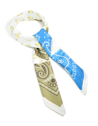 Grey & Blue Fabric Paisley & Floral Scarf - link has visual effect only