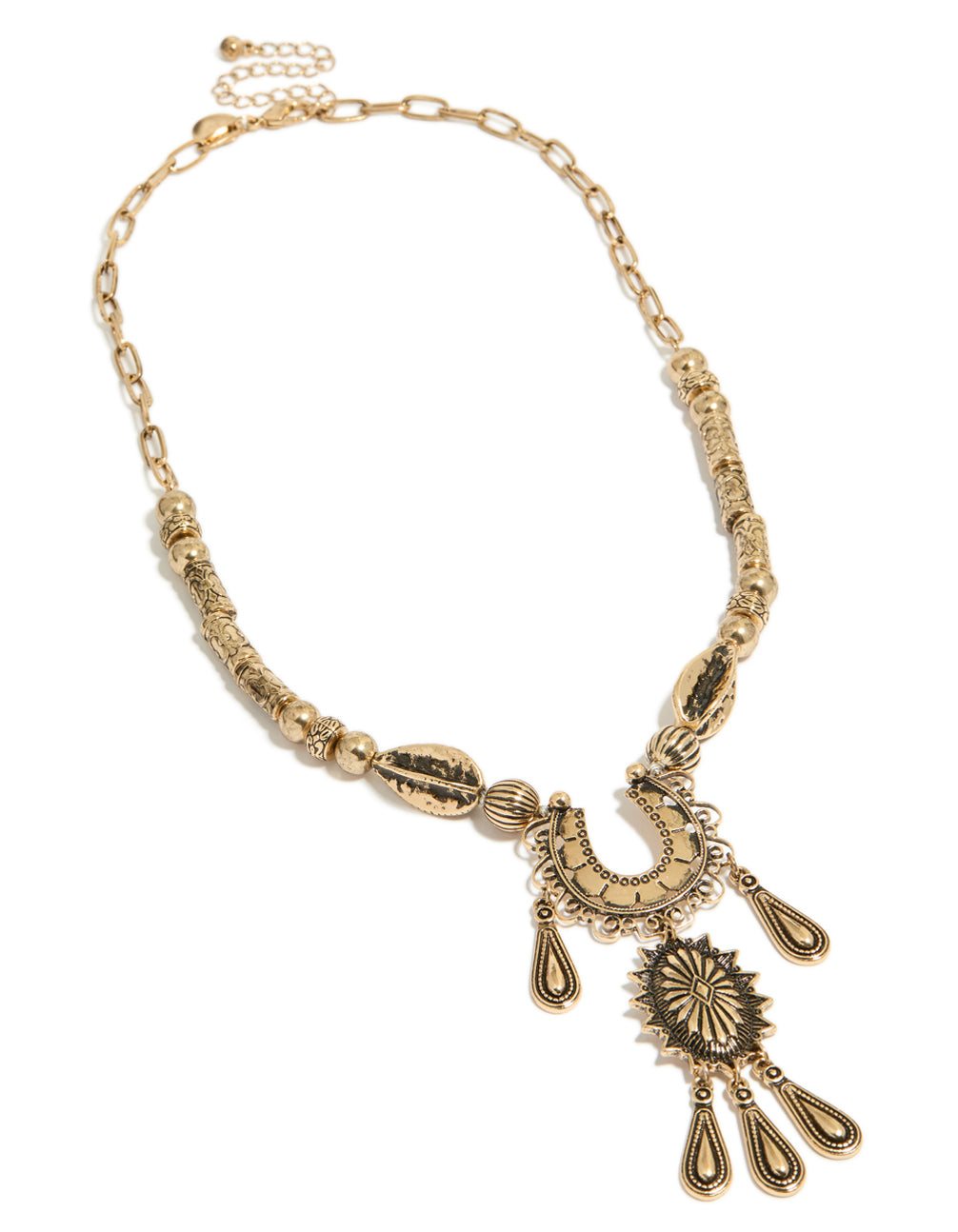 Antique Gold Boho Short Necklace