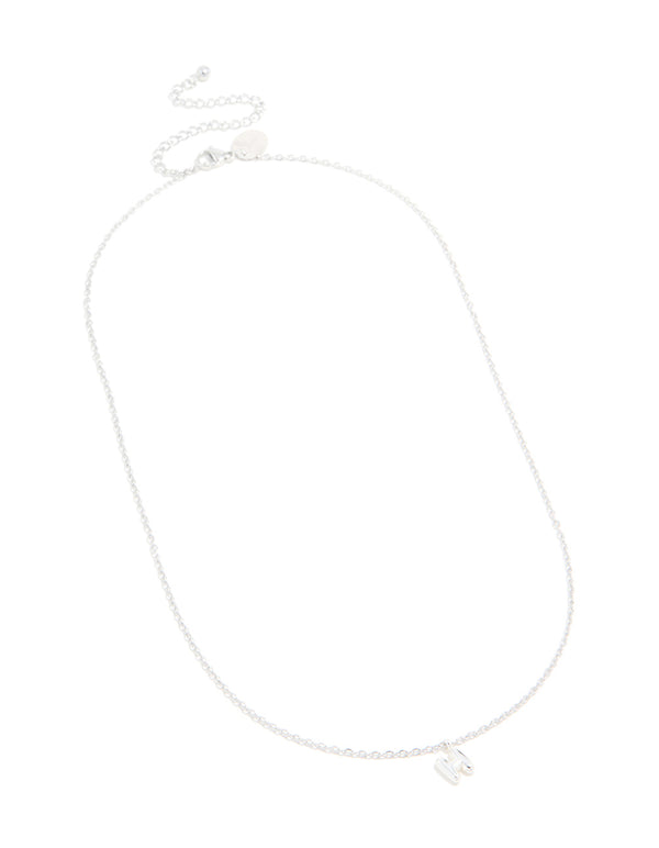 Waterproof Stainless Steel Mini Bubble Letter H Necklace