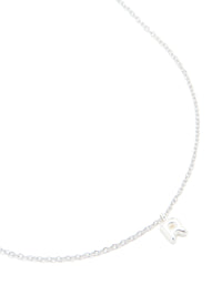 Waterproof Stainless Steel Mini Bubble Letter R Necklace - link has visual effect only