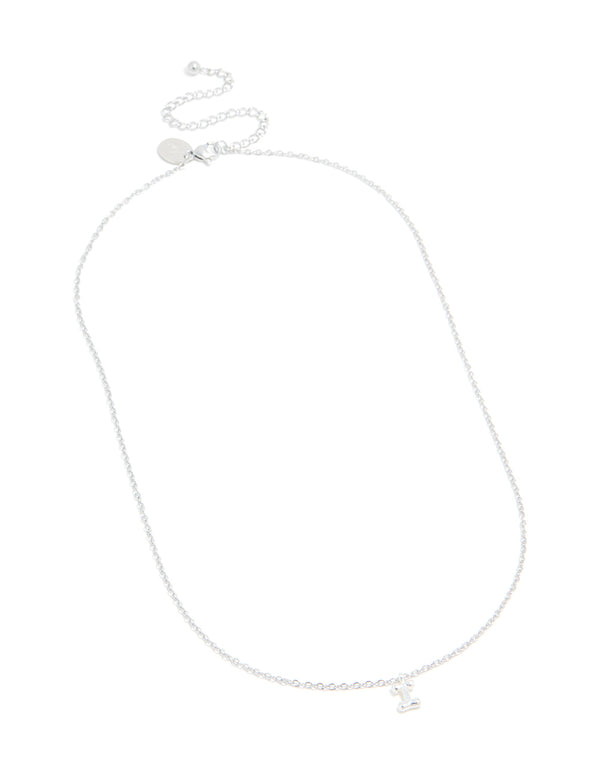 Waterproof Stainless Steel Mini Bubble Letter I Necklace