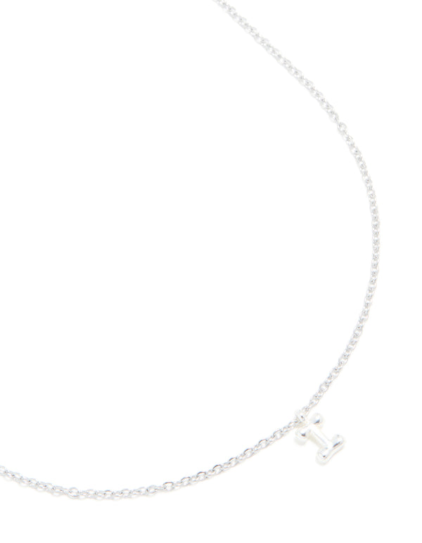 Waterproof Stainless Steel Mini Bubble Letter I Necklace