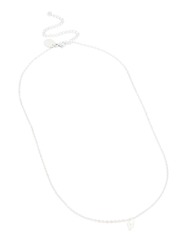 Waterproof Stainless Steel Mini Bubble Letter F Necklace