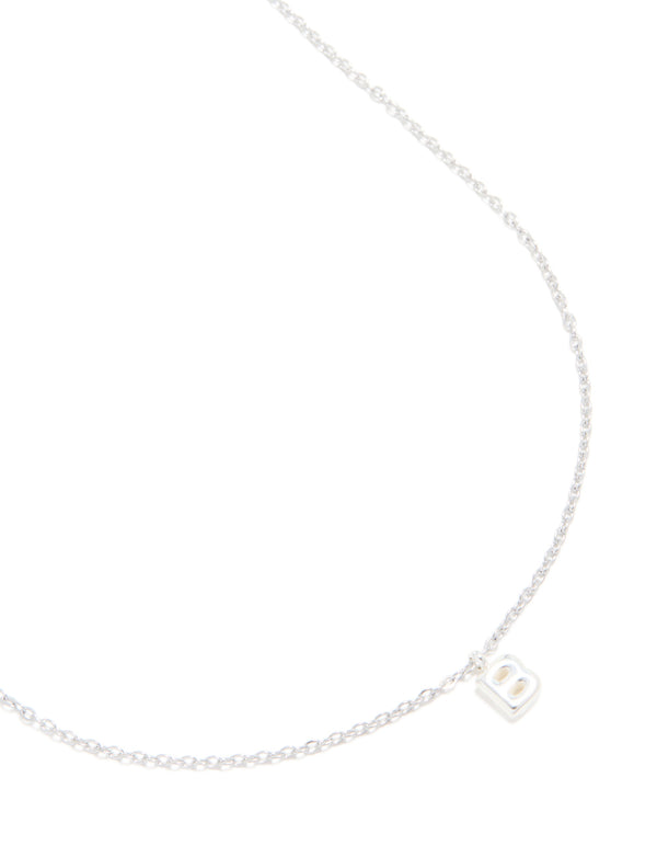 Waterproof Stainless Steel Mini Bubble Letter B Necklace