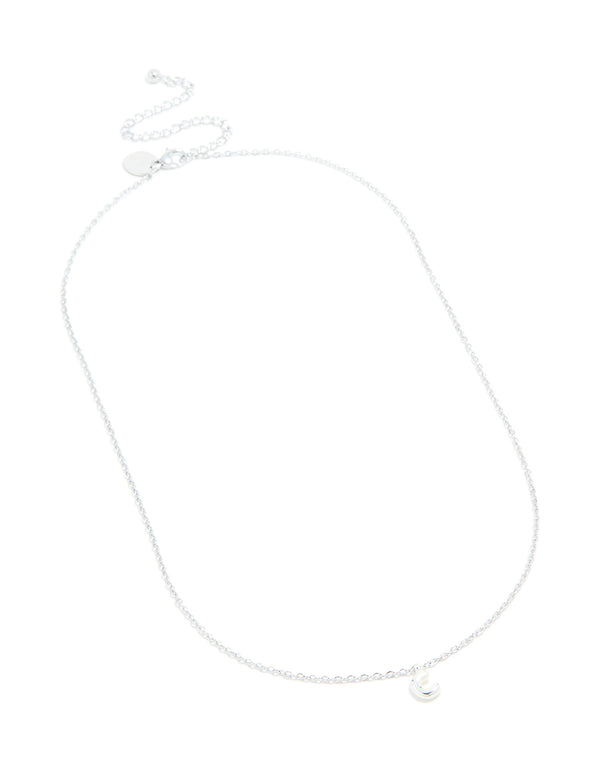 Waterproof Stainless Steel Mini Bubble Letter C Necklace