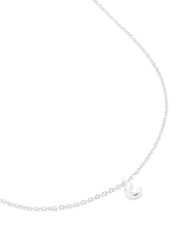 Waterproof Stainless Steel Mini Bubble Letter C Necklace