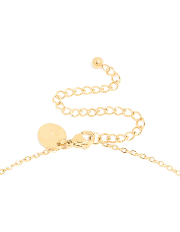 Waterproof Gold Plated Stainless Steel Mini Bubble Letter I Necklace