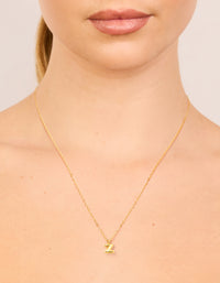 Waterproof Gold Plated Gold Plated Stainless Steel Mini Bubble Letter Z Necklace - link has visual effect only