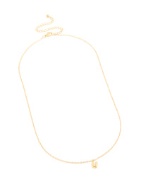 Waterproof Gold Plated Stainless Steel Mini Bubble Letter U Necklace - link has visual effect only