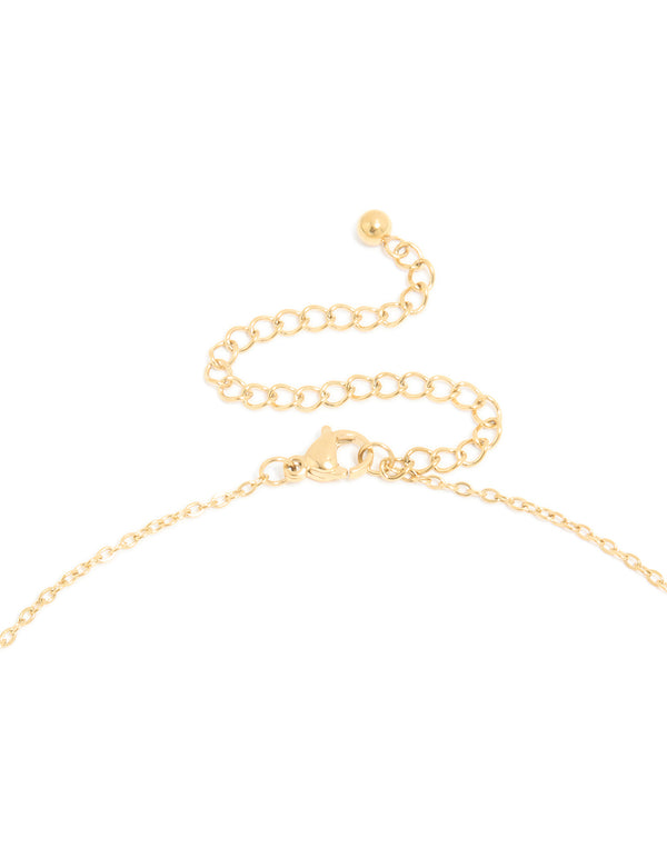 Waterproof Gold Plated Stainless Steel Mini Bubble Letter U Necklace
