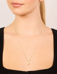 Waterproof Gold Plated Stainless Steel Mini Bubble Letter P Necklace - link has visual effect only