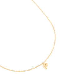 Waterproof Gold Plated Stainless Steel Mini Bubble Letter P Necklace - link has visual effect only