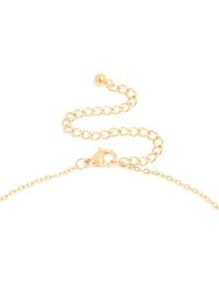 Waterproof Gold Plated Stainless Steel Mini Bubble Letter V Necklace - link has visual effect only