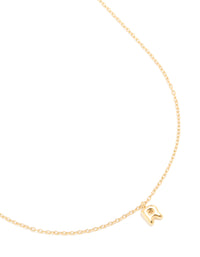 Waterproof Gold Plated Gold Plated Stainless Steel Mini Bubble Letter R Necklace - link has visual effect only