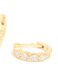 Gold Plated Surgical Steel Cubic Zirconia Hoop Earrings - link has visual effect only