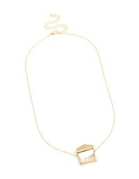 Gold Plated Envelope Message Necklace - link has visual effect only
