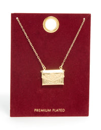 Gold Plated Envelope Message Necklace - link has visual effect only