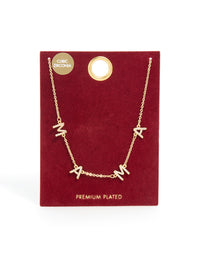 Gold Plated Cubic Zirconia 'Mama' Letter Necklace - link has visual effect only