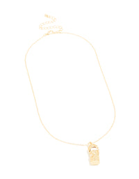 Gold Plated Barrel Pendant Necklace - link has visual effect only