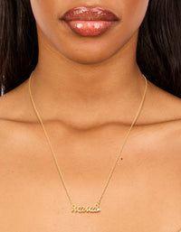 Gold Plated Cubic Zirconia 'Mama' Necklace - link has visual effect only