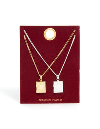 Gold & Silver Plated Locket Necklaces 2-Pack - link has visual effect only
