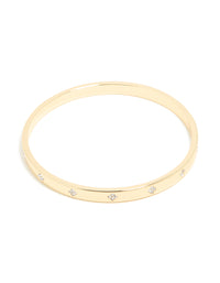 Gold Plated Diamante Flower Bangle - link has visual effect only