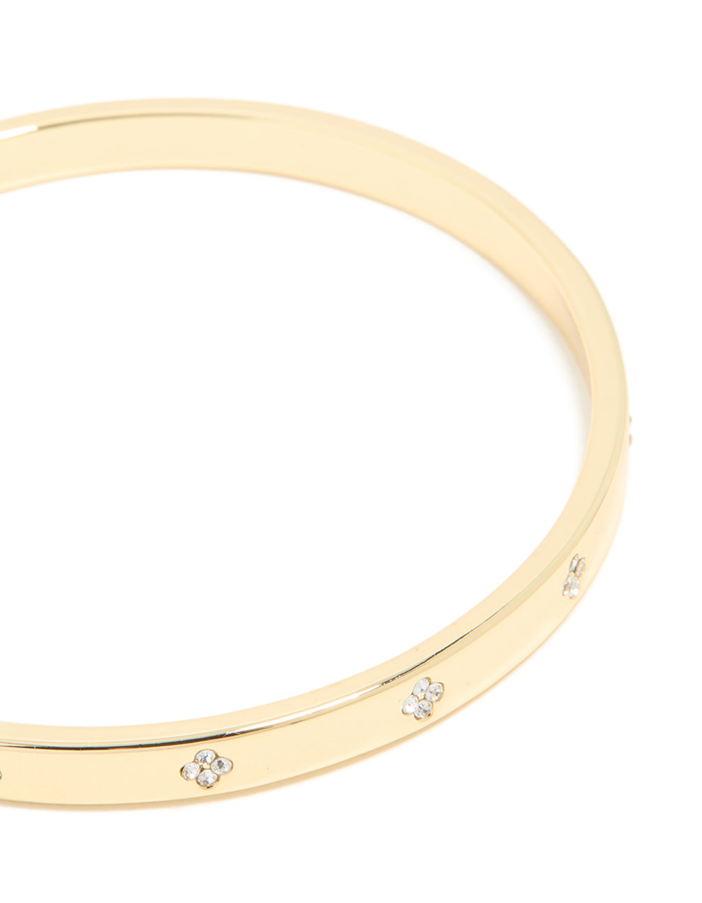 Gold Plated Diamante Flower Bangle