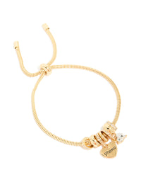 Gold Plated Diamante 'Mama' Heart Charm Toggle Bracelet - link has visual effect only