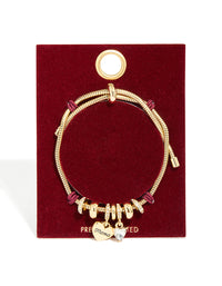 Gold Plated Diamante 'Mama' Heart Charm Toggle Bracelet - link has visual effect only